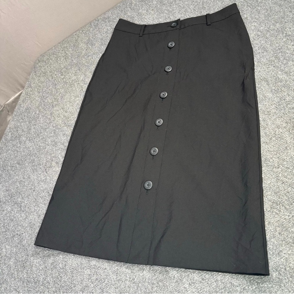 J. Jill Black Midi Skirt with Button Front